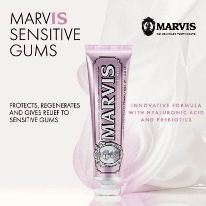 ( Ý) Kem Đánh Răng MARVIS Sensitive Gums Gentle Mint 75ml Màu Hồng (Răng Nhạy Cảm)