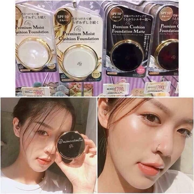 Phấn nước TG Premium Cushion màu trắng cho da khô - Hàng Nhật nội địa