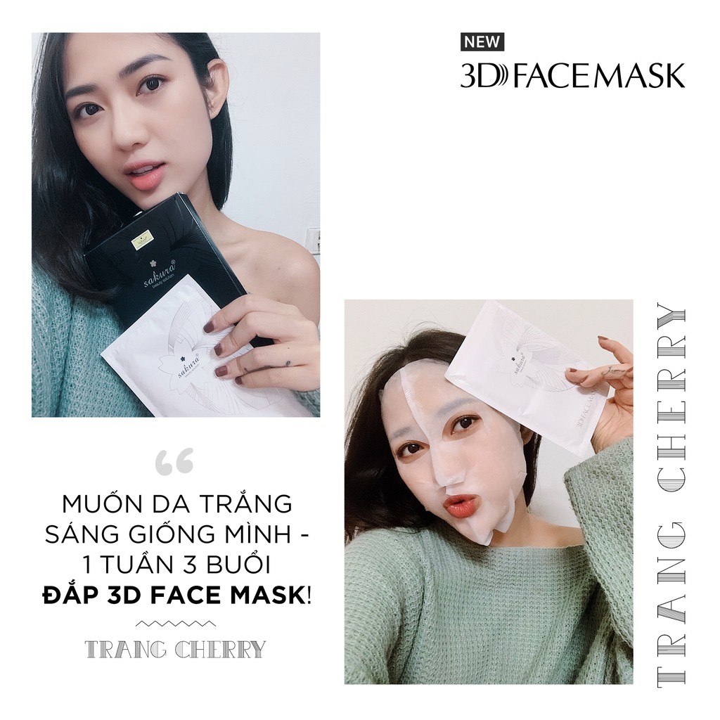 Mặt Nạ Làm Trắng Da Sakura 3D Whitening Collagen Mask