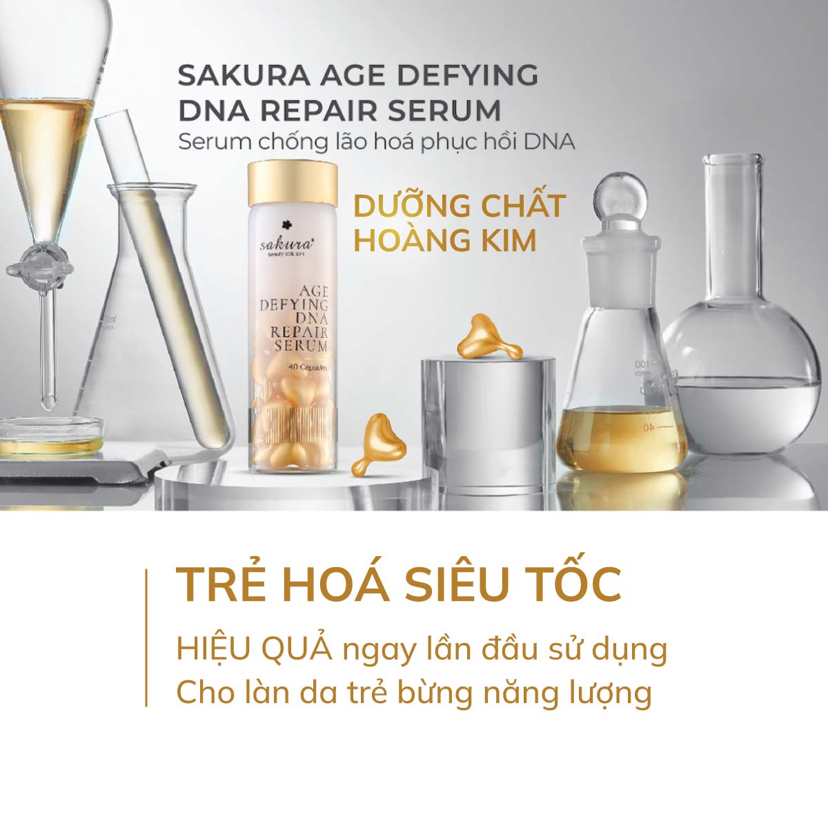 Serum dưỡng da, chống lão hóa SAKURA Age Defying DNA Repair Serum 40 viên