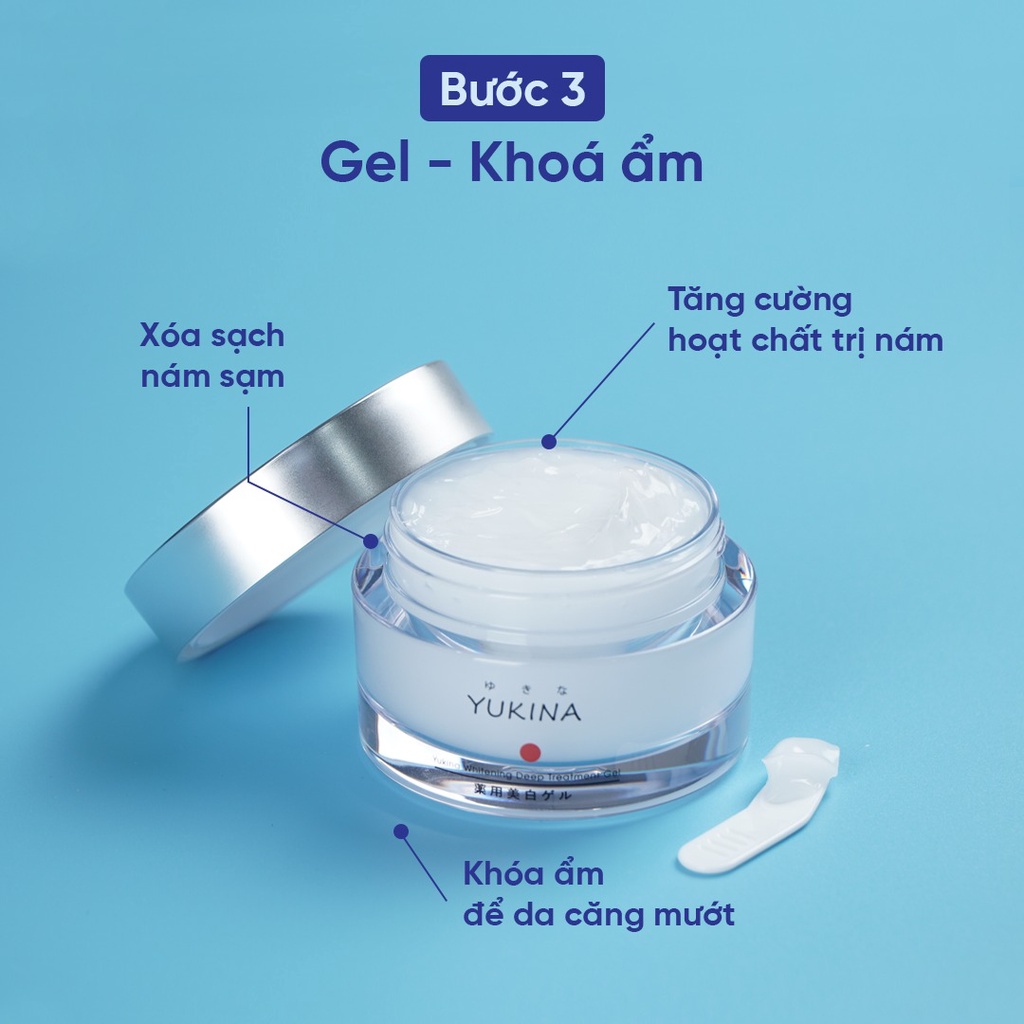 ( Dược mỹ phẩm) Kem Trị Nám Sáng Da Yukina Whitening Deep Treatment GEL 50g- Hàng Nhật nội địa