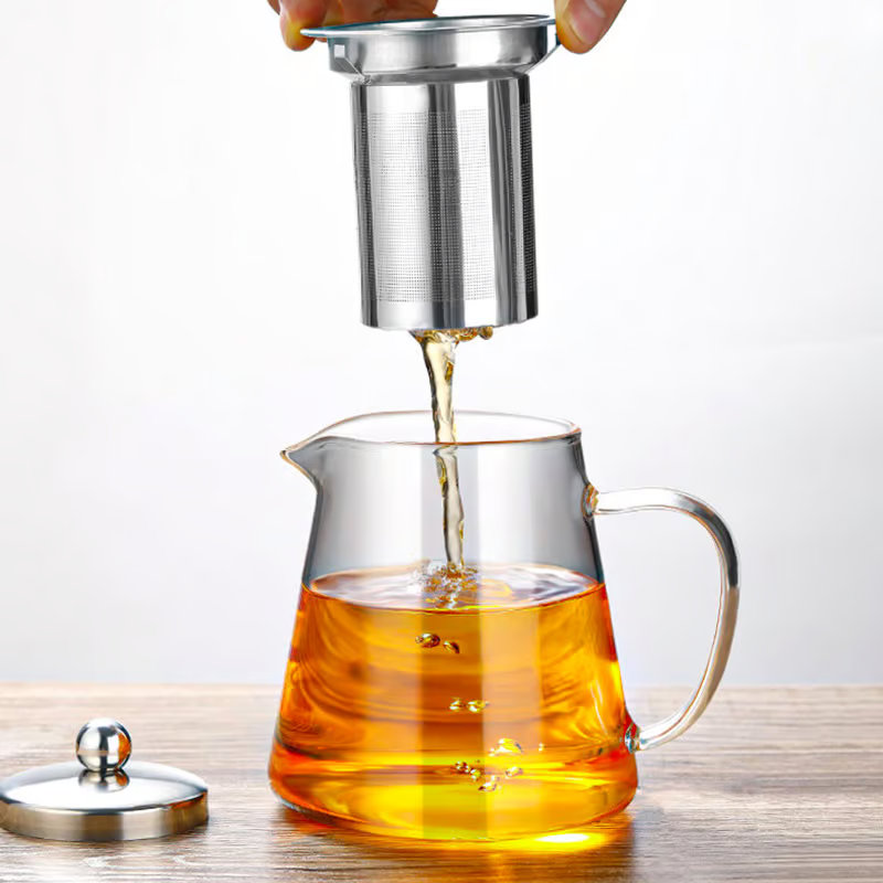 Ấm pha trà thủy tinh kèm lõi lọc inox Echo 650ml - Hàng Nhật nội địa