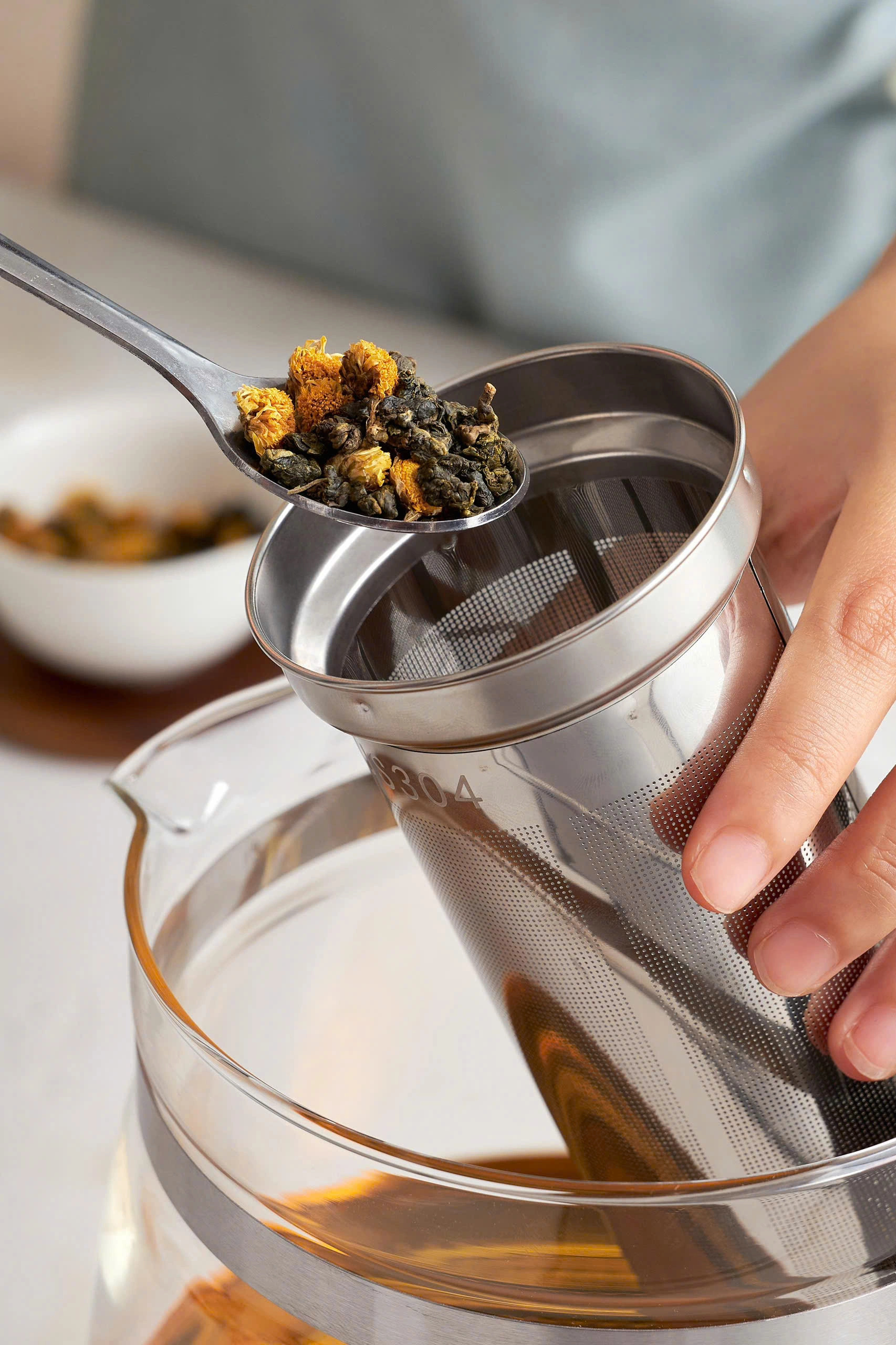 Ấm siêu tốc thuỷ tinh kèm lõi lọc trà Kaiyo 1,7L, model KEK-062 - Hàng Nhật nội địa