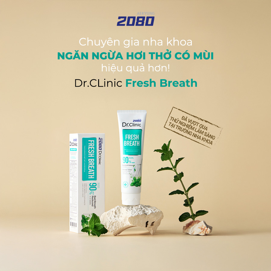 KEM ĐÁNH RĂNG CC HÀN QUỐC AEKYUNG 2080 DR. CLINIC TARTAR CONTROL ngăn ngừa hơi thở có mùi 125gr - Hàng Nhật nội địa