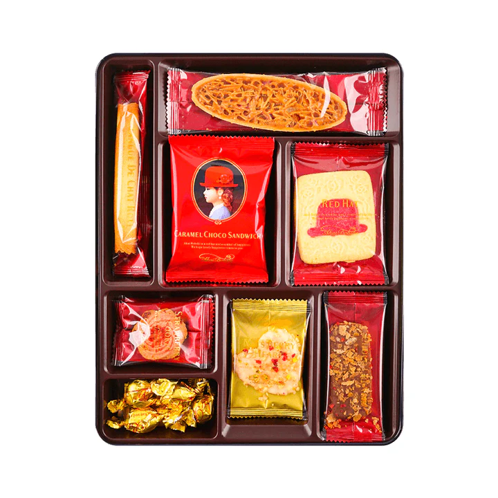 Bánh quy tổng hợp cao cấp Akai Bohshi hộp thiếc 175g - Hàng Nhật nội địa