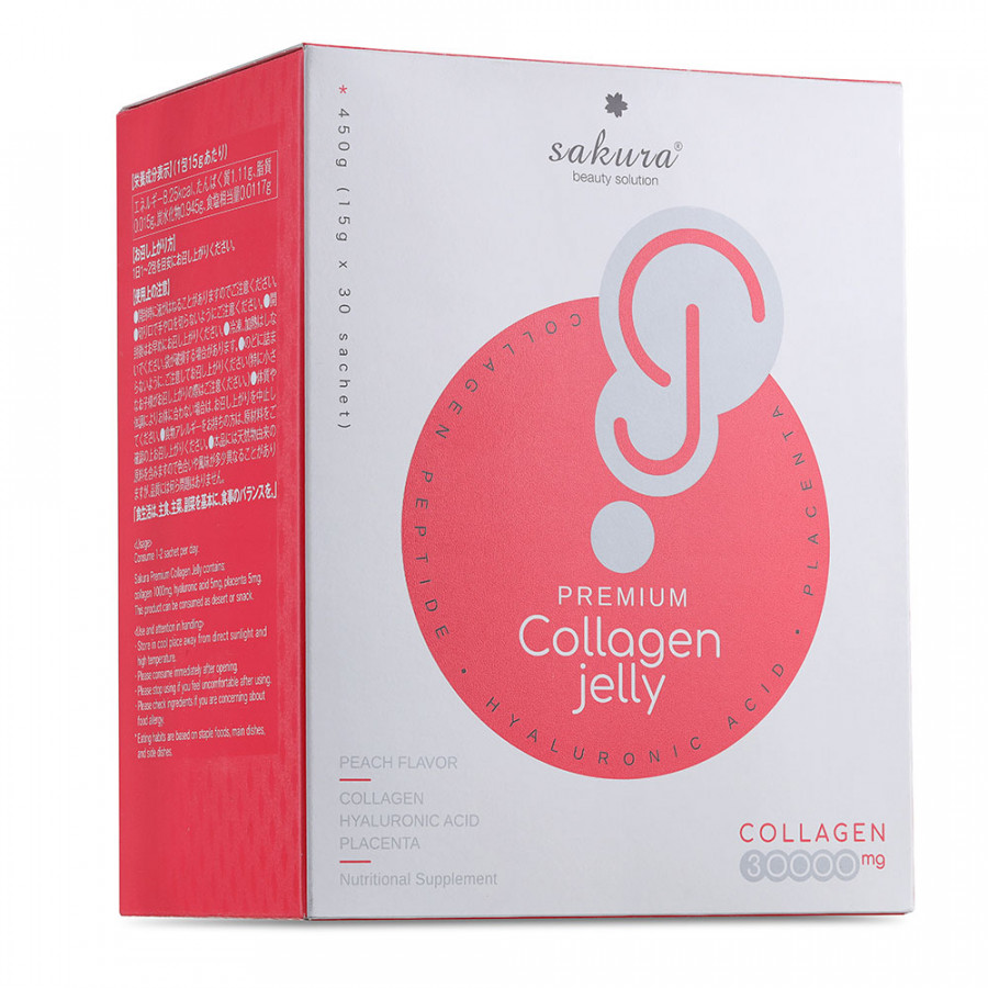 Thạch Collagen Dưỡng Da Sakura Premium Collagen Jelly dưỡng trắng, chống lão hóa