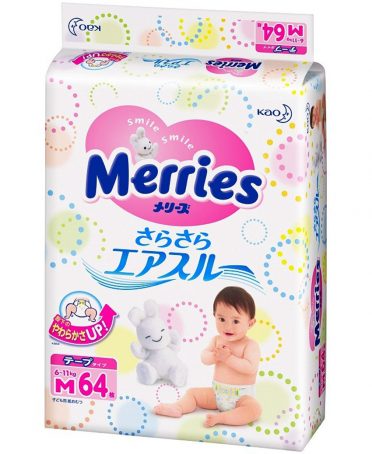 Tã quần Merries nội địa size M 64 miếng