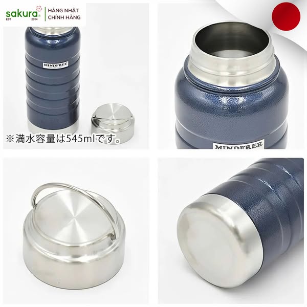Bình giữ nhiệt inox 304 có quai xách Mind Free 550ml - Hàng Nhật nội địa