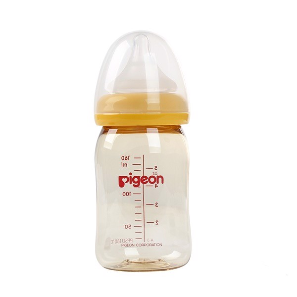 Bình Pigeon nhựa cổ vàng hình thú 160ml- Hàng Nhật nội địa