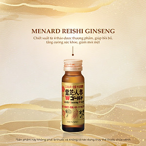 Nước Sâm Linh Chi Menard Reishi Ginseng phục hồi thể lực nhanh, tăng đề kháng (1chai x 50ml) - Hàng Nhật nội địa