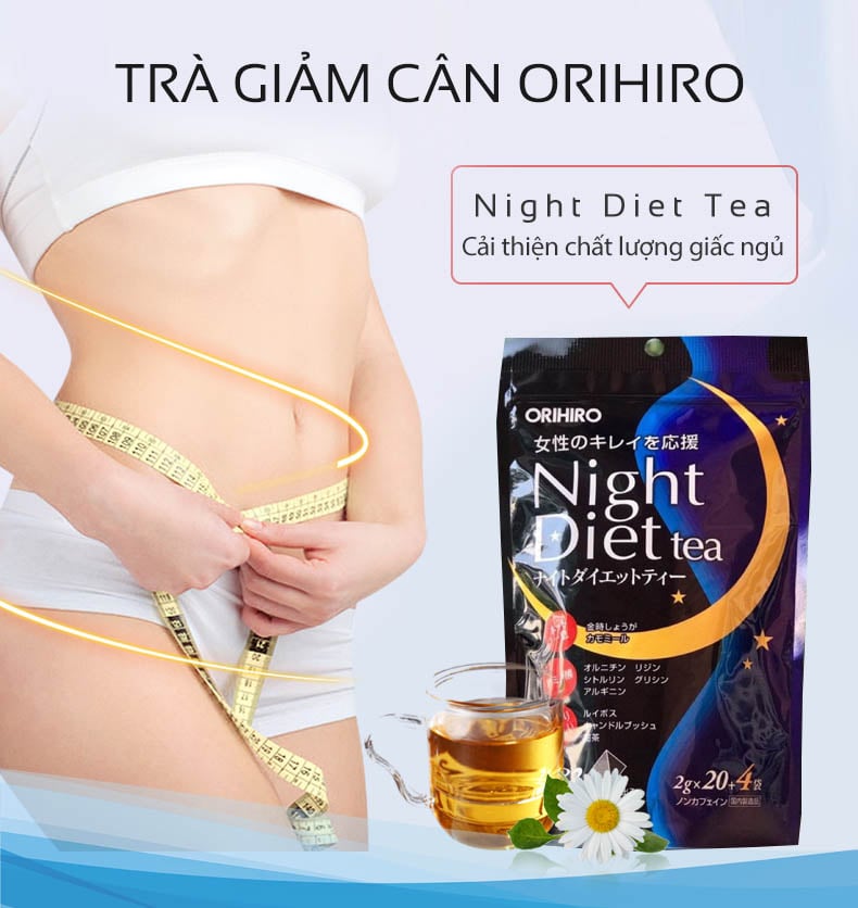Trà giảm cân Night Diet Tea Orihiro 40 gói - Hàng Nhật nội địa - Hàng Nhật nội địa