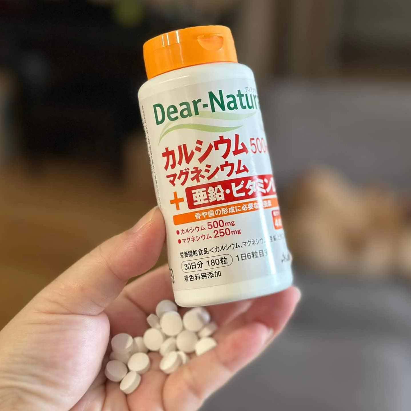 Viên dear natura bổ sung canxi và vitamin D 500mg Lọ 180 viên - Hàng Nhật nội địa