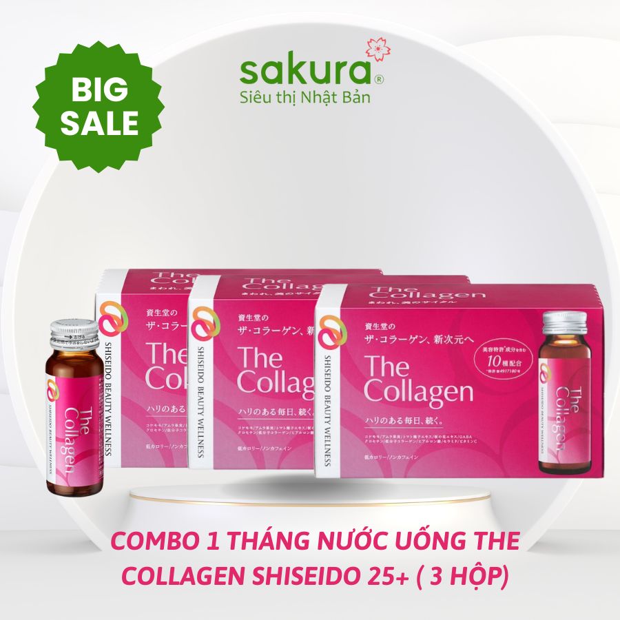 Combo 1 Tháng Nước Uống The Collagen Shiseido 25+ ( 3 Hộp) - Hàng Nhật nội địa