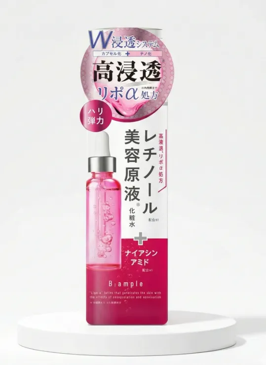 Nước hoa hồng dưỡng da ngừa lão hóa, căng bóng da BIYOUGENKEI Bample Retinol A Lotion 185ml - Hàng Nhật nội địa