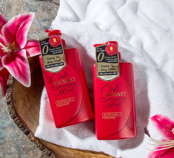 Dầu Gội Dưỡng Tóc Bóng Mượt Giảm Khô Rối Tsubaki Premium 490ml ( Màu Đỏ)