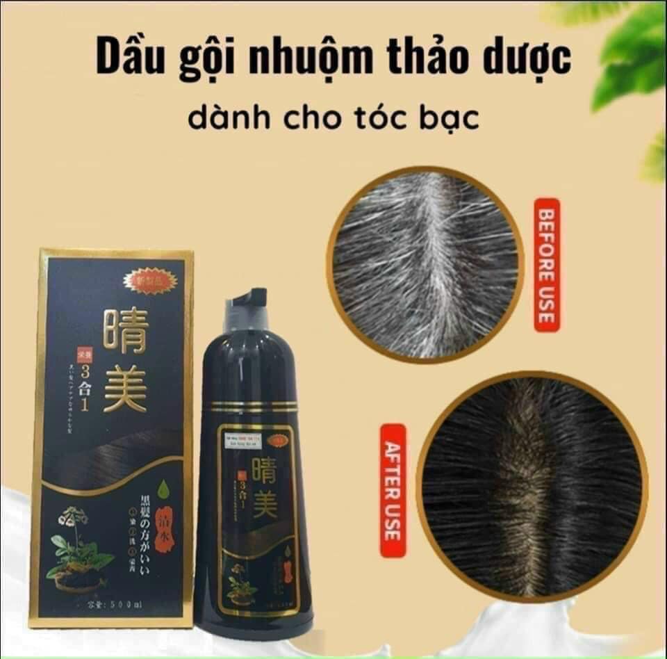 Dầu Gội Đen Tóc phủ bạc Komi 500ml - Hàng Nhật nội địa