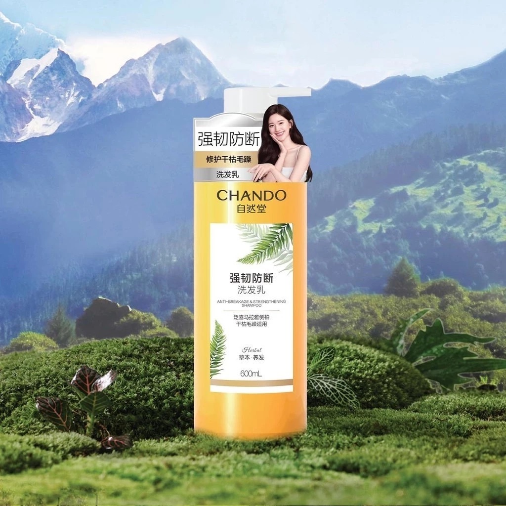 Dầu gội ngăn ngừa tóc gãy rụng Chando Anti-Breakage & Strengtheing 600ml (Chando) - Hàng Nhật nội địa