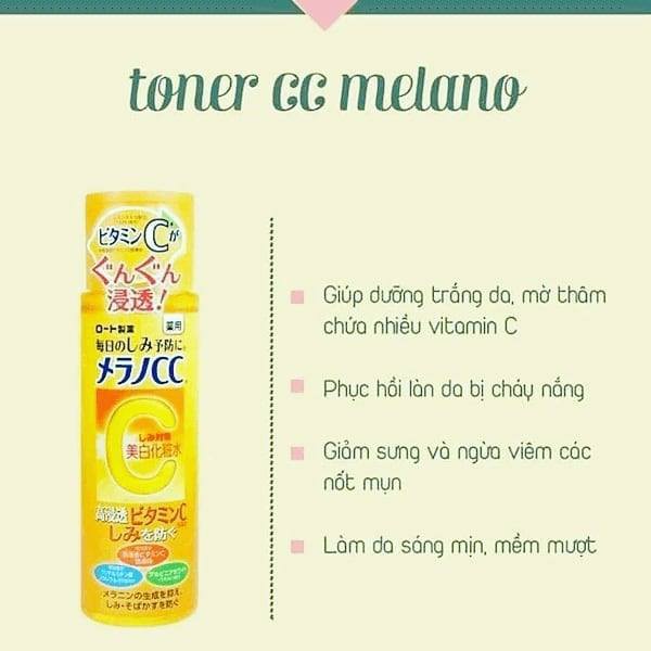 Nước hoa hồng dưỡng trắng, mờ thâm Rohto Melano CC (New) - Hàng Nhật nội địa