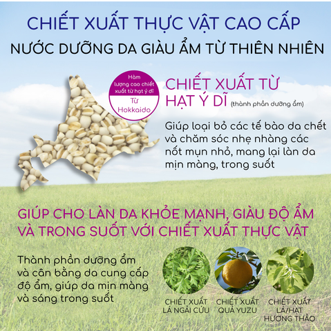 Nước hoa hồng cấp ẩm, trắng da Hanajirushi Coix Seed Skin Conditioner 500ml - Hàng Nhật nội địa