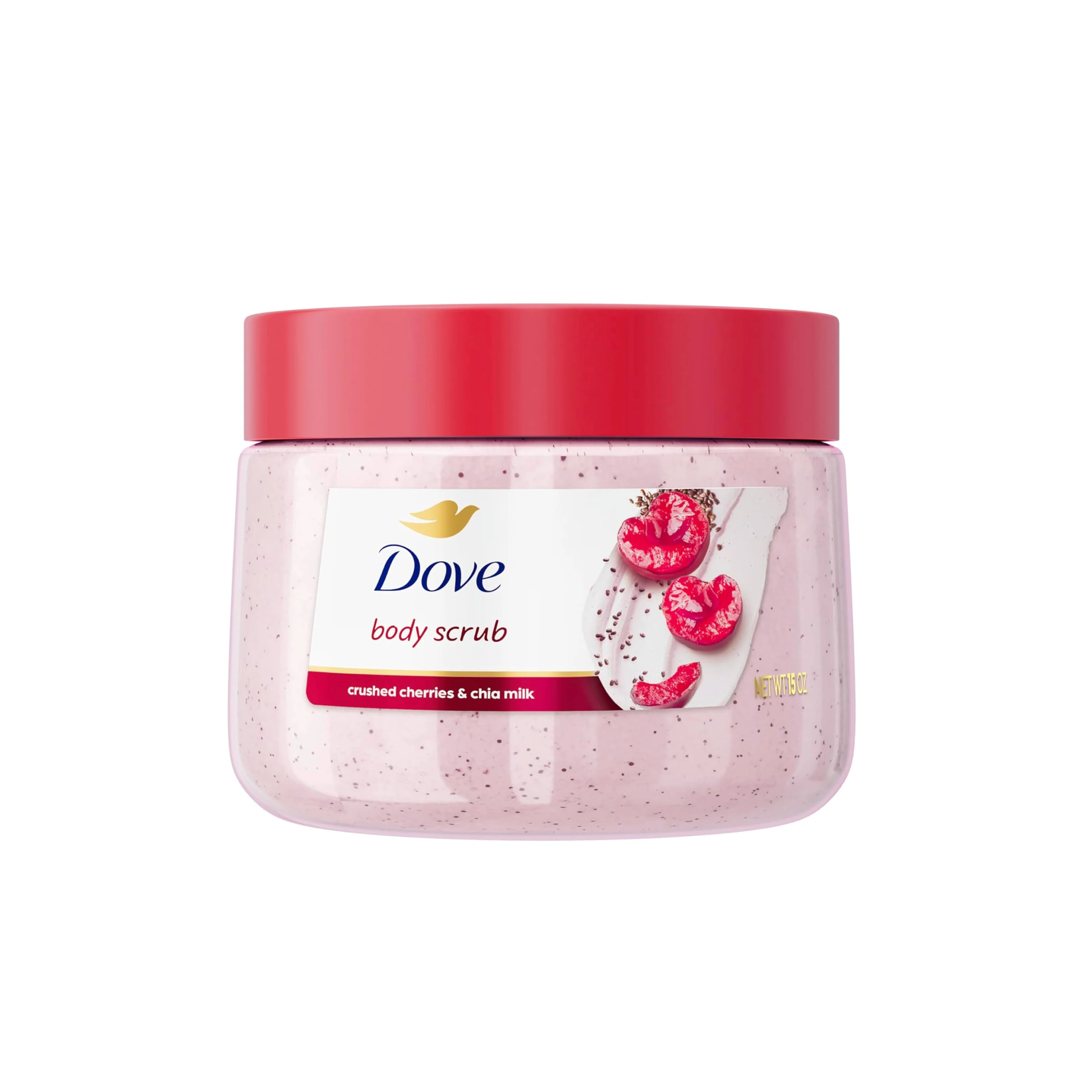 Tẩy Tế Bào Chết Dove Body Scrub Gommage Corps 425g (chery & hạt chia) - Hàng Nhật nội địa