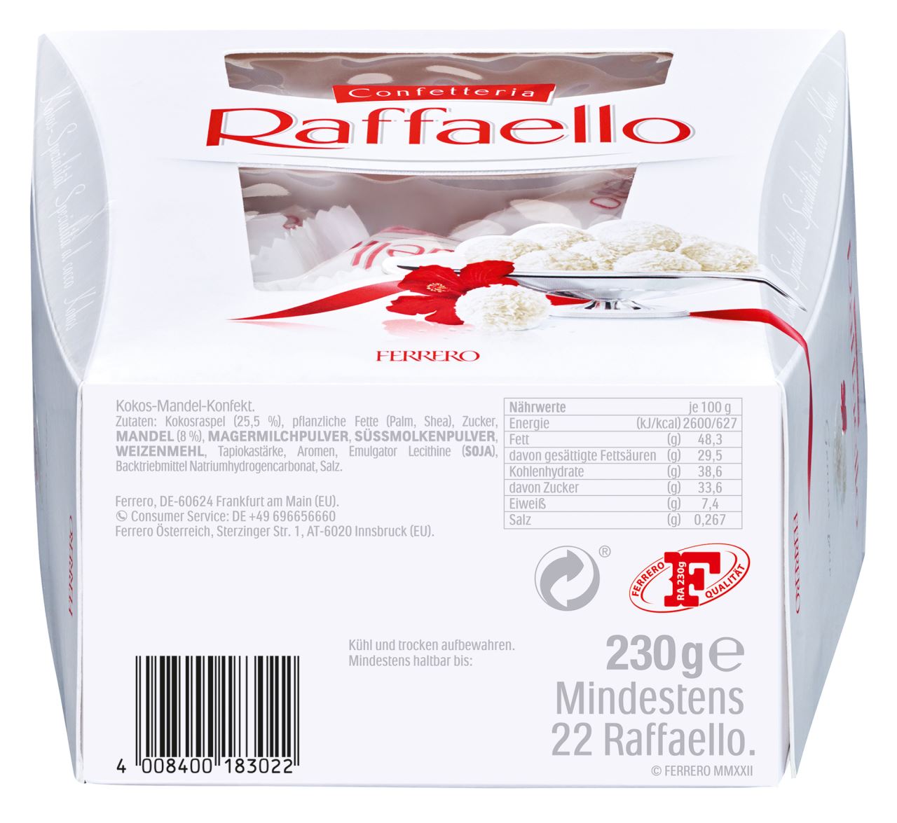 (Ý) Socola Dừa Raffaello Confetteria Ferrero 230g
