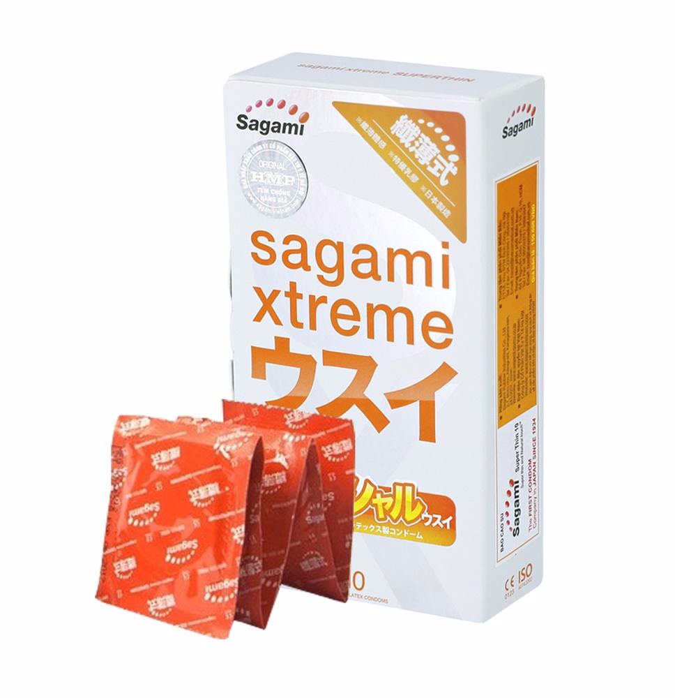 Bao cao su Sagami Xtreme Superthin 0.04mm- 10 chiếc - Hàng Nhật nội địa