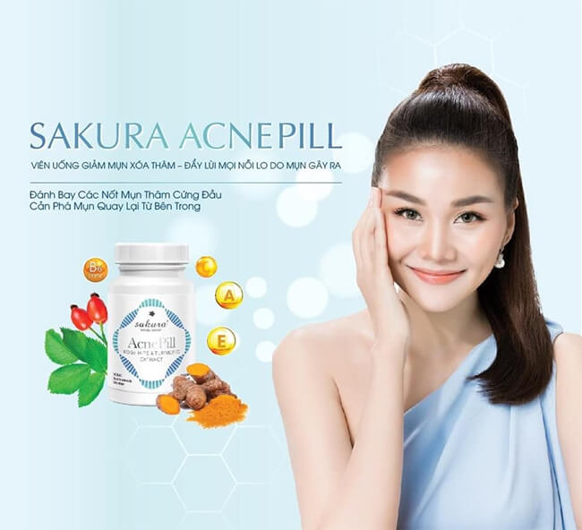 Viên Uống Trị Mụn, Xóa Sẹo Thâm Sakura AcnePill