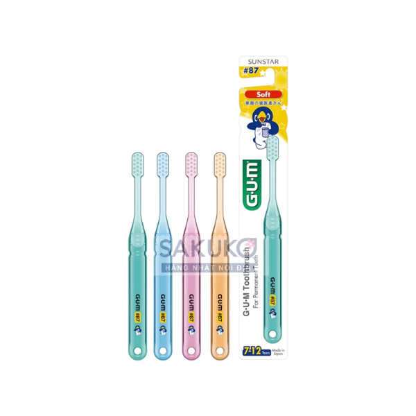 Bàn chải đánh răng GUM Kid cho bé từ 7-12 tuổi 15,5cm - Hàng Nhật nội địa