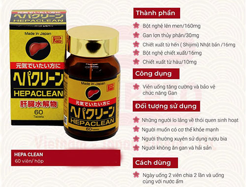 Viên uống tăng cường và bảo vệ chức năng gan Ribeto Shoji Hepaclean 60 viên - Hàng Nhật nội địa
