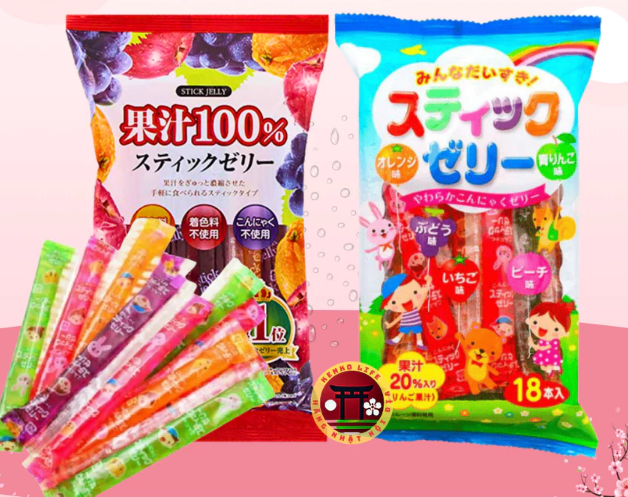 Thạch Rau Câu Ribon 3 Vị Trái Cây 15 Que (245g) - Hàng Nhật nội địa