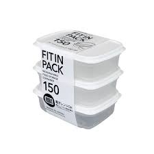 Set 03 hộp thực phẩm nắp dẻo Fit in Pack 150ml - Nắp Trắng- Hàng Nhật nội địa