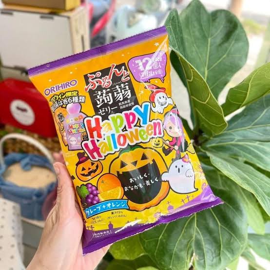 Thạch Happy Halloween Orihiro vị nho và cam 12 chiếc - Hàng Nhật chính hãng