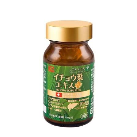 Viên uống hỗ trợ bổ não, giảm tiền đình, ngăn ngừa tai biến Ribeto Shoji Ichoha Ekisu Plus 90 viên - Hàng Nhật nội địa