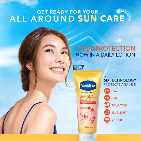 ( Thái Lan) Tinh Chất Dưỡng Thể Chống Nắng Vaseline 5D SPF50+ Bảo Vệ Da Sáng Khỏe 300ml