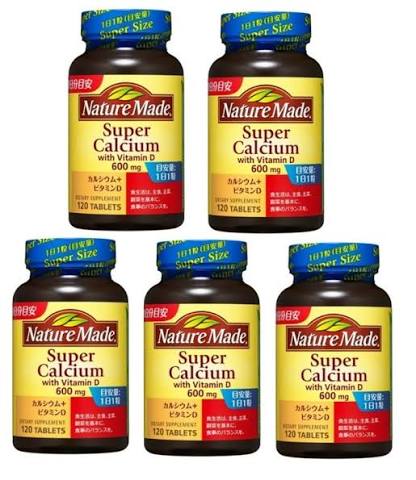 Viên uống Canxi Nature Made nội địa Nhật Bản Super Calcium with Vitamin D 120 viên - Hàng Nhật nội địa
