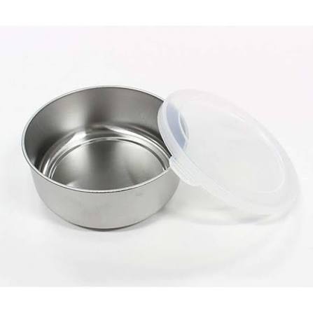 Hộp inox đựng thực phẩm có nắp dáng tròn Echo 10cm -  Hàng Nhật nội địa