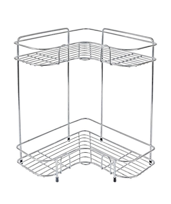 Kệ góc 2 tầng nhà bếp bằng inox - Hàng Nhật nội địa