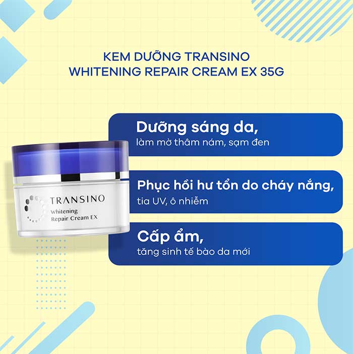 Combo 6 Bước Dưỡng Da Chuyên Sâu Cho Da Thâm Sạm Nám Mỹ Phẩm Transino Nhật Bản