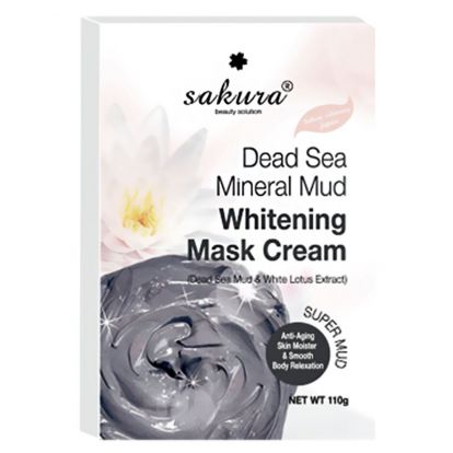 KEM TẮM TRẮNG BÙN KHOÁNG THIÊN NHIÊN VÀ TINH CHẤT SEN TRẮNG SAKURA DEAD SEA MINERAL MUD WHITENING MASK CREAM CHÍNH HÃNG CỦA NHẬT