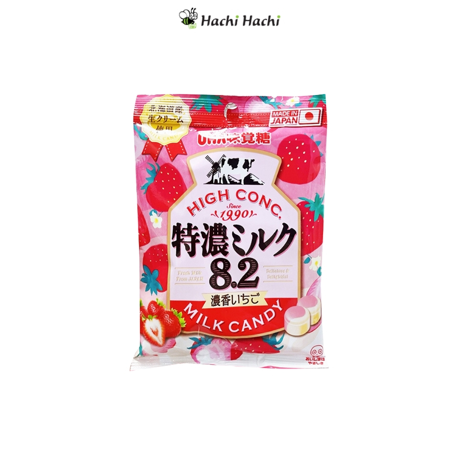 Kẹo UHA Tokuno Sữa Dâu 58g - Hàng Nhật nội địa