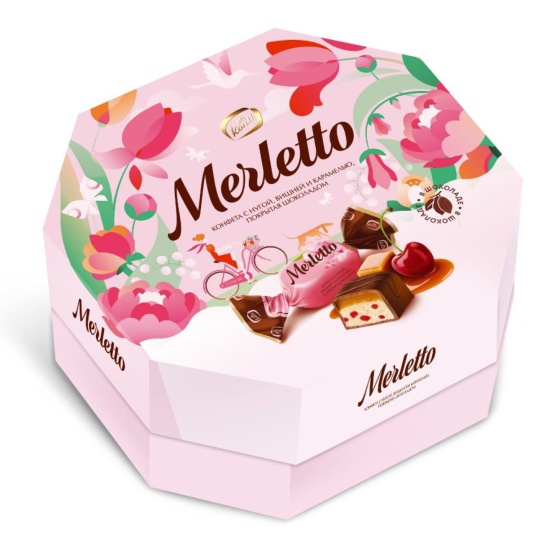 Kẹo socola Merletto cherry hộp 150g - Xuất xứ: Nga