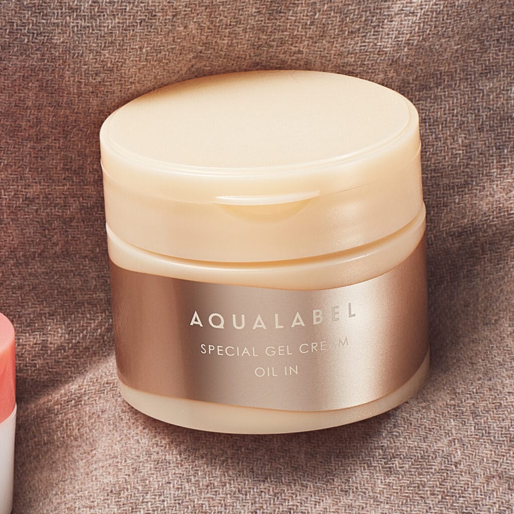 Set kem dưỡng ẩm Shiseido Aqualabel Special 5 in 1 90g + tặng sữa rửa mặt (màu vàng - chống lão hóa da)  - Hàng Nhật nội địa
