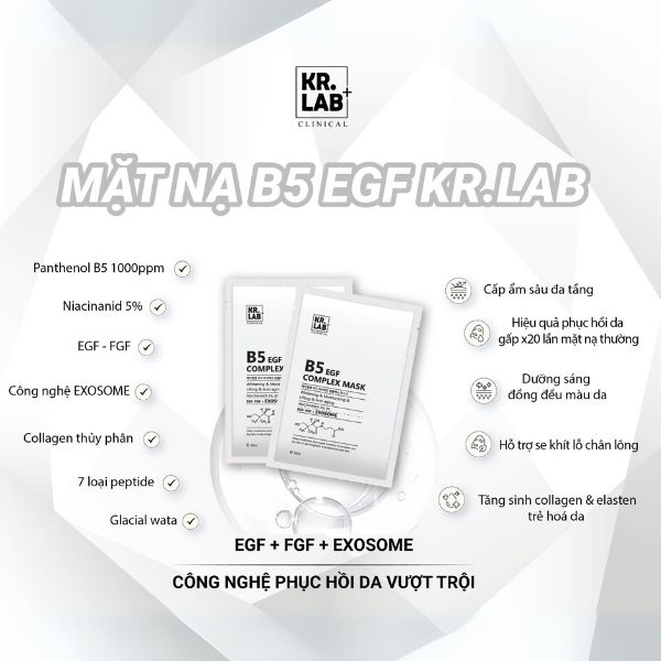Mặt Nạ Kr.Lab+ B5 EGF Complex Mask 25ml - Hàng Nhật nội địa