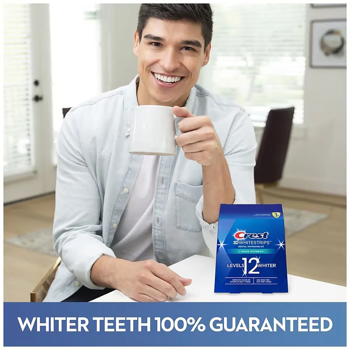 Miếng dán trắng răng Crest 3D Whitestrips Express Whitening ( dán cấp tốc)