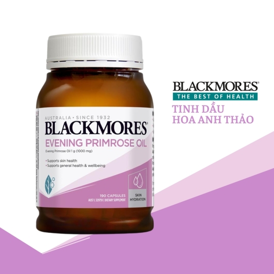 ( Úc) Tinh dầu hoa anh thảo Blackmores Evening Primrose Oil hỗ trợ nội tiết tố nữ lọ 190 viên