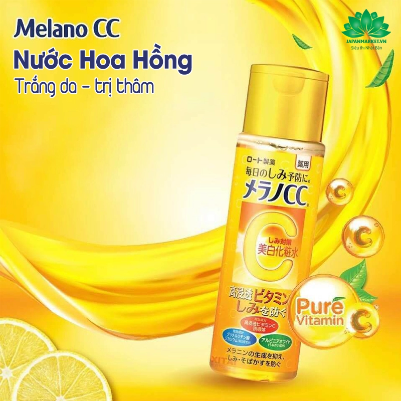 Nước hoa hồng cc melano - dưỡng ẩm trắng da mờ thâm 170ml - Hàng Nhật nội địa