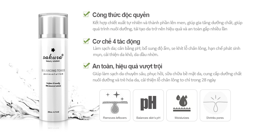 NƯỚC CÂN BẰNG DA SAKURA BALANCING TONER 200ML NHẬT BẢN