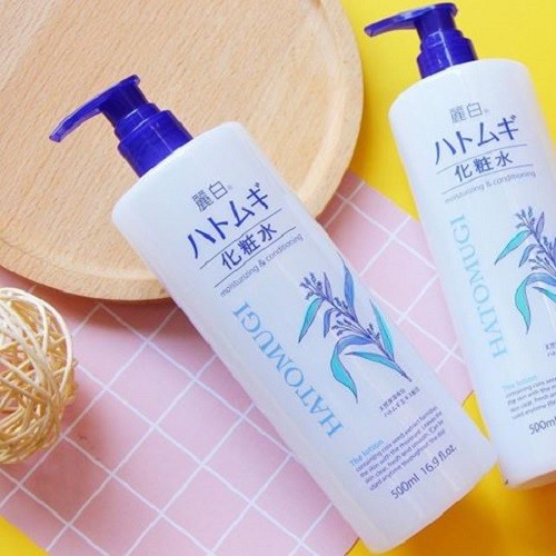 Nước hoa hồng dưỡng ẩm và làm trắng da Hatomugi 500ml dạng vòi - Hàng Nhật nội địa