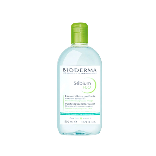 Nước tẩy trang Bioderma chai 500ml - xanh (da hỗn hợp, dầu mụn) - Hàng Nhật nội địa