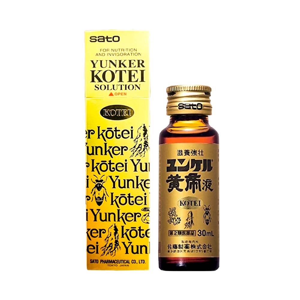 Nước uống tăng lực nhân sâm Sato Yunker Kotei 30ml - Hàng Nhật nội địa